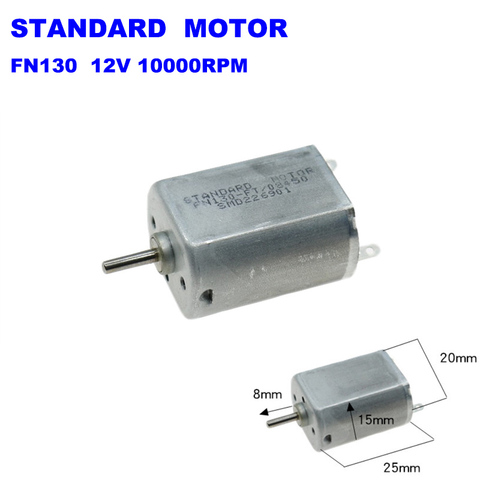 STANDARD MOTOR FN130-FT/08450 12V 10000RPM Micro 15mm*20mm Mini Metal DC Motor Engine 2mm shaft For Toy Car Model DIY ► Photo 1/1