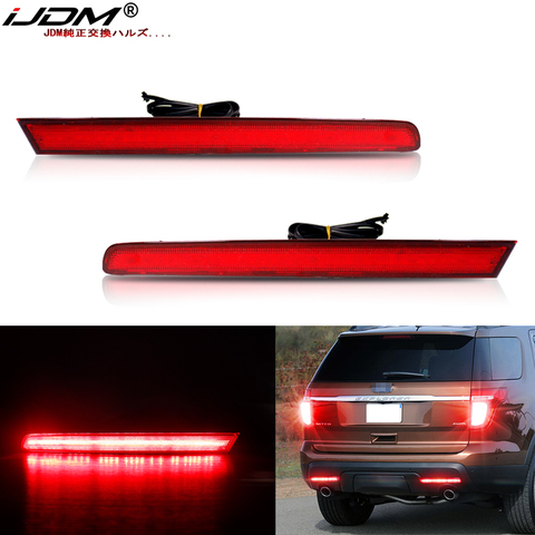 iJDM Car Rear Fog Lamps Red LED Bumper Reflector Lights With For 2011-2015 Ford Explorer Function as Tail  or Rear Fog Lamps 12V ► Photo 1/6