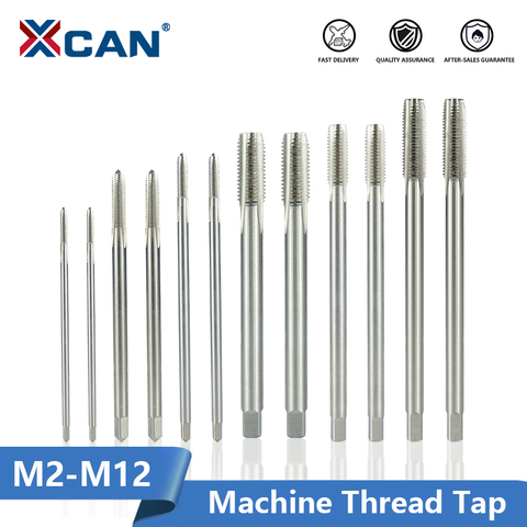 XCAN Machine Thread Tap HSS Screw Taps 90-150 Long Shank Metric Plug Tap M2-M12 For Metalworking Tools Straight Flute Screw Tap ► Photo 1/6