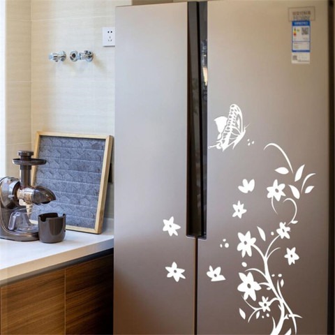 1PCS Butterfly Rattan Fridge Sticker Generation Carved Black and White Red Cabinet English Wall Sticker Home Decoration 40*60cm ► Photo 1/6