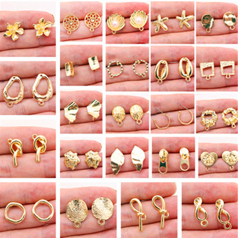 4pcs/lot Earrings Studs Accessories Jewelry Findings & Components Earring Accessories Golden Distorted Earrings Base Studs P84 ► Photo 1/6