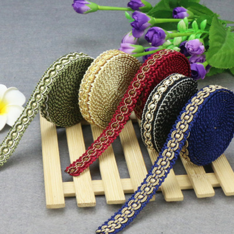 (5 Yards) 4.5M Handmade Ethnic Embroidered Webbing Indian Lace Trim DIY Sewing Net Yarn Ribbons Clothing Accessories Decor 1.8cm ► Photo 1/6