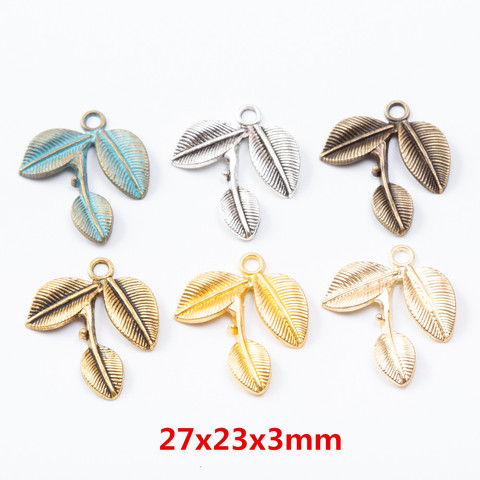 20pcs Vintage Ancient leaves zinc alloy charms pendant suitable for DIY Bracelet Necklace metal jewelry accessories 7431 ► Photo 1/6