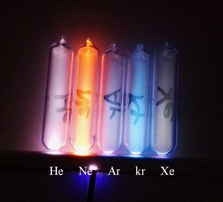 Complete Set of Noble Gases Sealed in Ampoules Helium Neon Argon Xenon Krypton  ► Photo 1/1