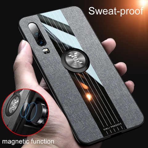For Huawei P20 P 20 Lite Case Magnetic Car Holder Phone Case for Huawei P30 Pro P 30 Lite PU Leather Back Cover ► Photo 1/6