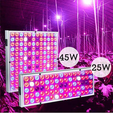 25W/45W LED Plants Grow Panel light  cultivo Growing Phyto Lamp UV IR kit For Indoor Greenhouse growbox room vegetable tent ► Photo 1/6