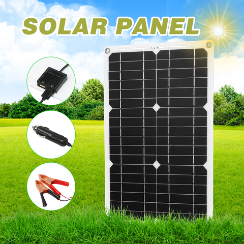 180W 12V Solar Panel Kit Off Grid Monocrystalline Module with Solar Charge Controller SAE Connection Cable Kits Solar Power ► Photo 1/6