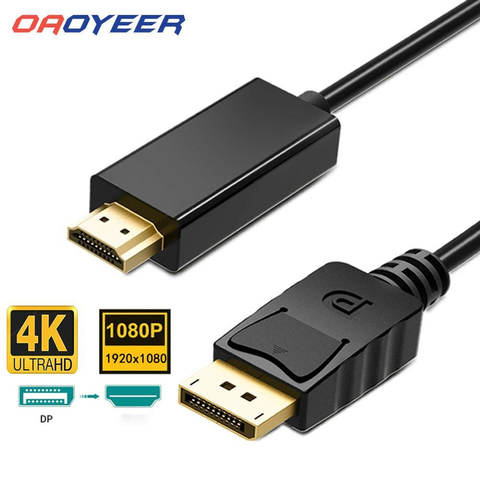6FT Displayport HDMI Adapter 1080P 4K Display Port Converter For PC Laptop Projector DP to HDMI Cable Displayport HDMI Cable ► Photo 1/6
