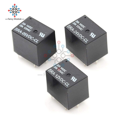 5V 12V 24V 20A DC Power Relay SRA-05VDC-CL SRA-12VDC-CL SRA-24VDC-CL 5Pin PCB Type for Arduino ► Photo 1/6