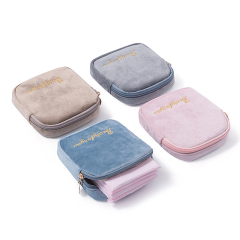 Diaper Sanitary Napkin Storage Bag Canvas Pad Makeup Bag Coin Purse Jewelry Organizer Credit Card Pouch Case Tampon Packaging ► Photo 1/6