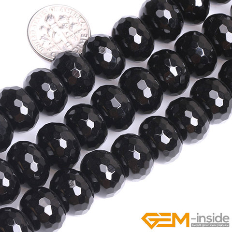 Natural Black Agates Rondelle Spacer Loose Beads For Jewelry Making Strand 15 inch DIY Jewelry Bead For Women Gifts ► Photo 1/6
