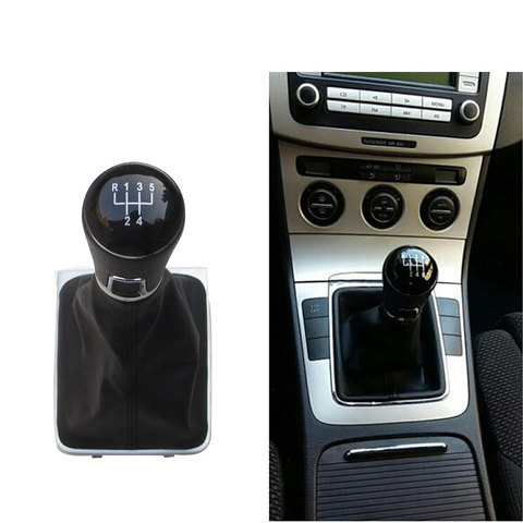 For Volkswagen VW Passat B7 2011 2012 2013 2014 2015 New 5 / 6speed Car Gear Shift Knob With Black Leather Boot 3AA711113A ► Photo 1/6