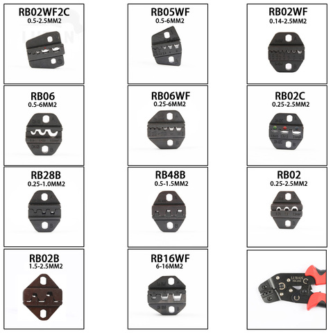 LUBAN MINI EUROP STYLE crimping tool crimping plier die sets for RB series RB28B RB48B RB16WF RB06WF RB03H RB02 jaws ► Photo 1/6