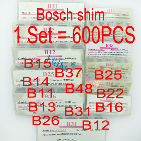 ERIKC Common Rail Injector Adjust Shims B11 B12 B13 B16 B22 B25 B26 B31 B48 Diesel Fuel Gasket Kit Washer for Bosch 600pcs ► Photo 1/6