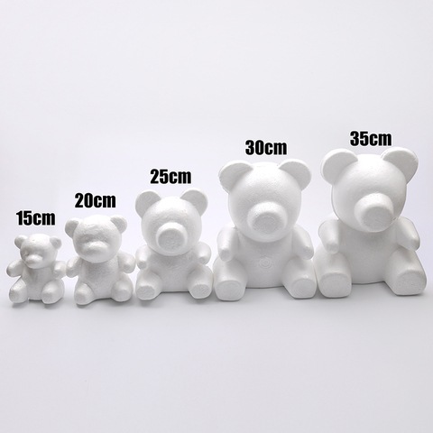 1pcs 15cm-35cm Various Sizes Foam Rose Bear Mold DIY For Gift Polystyrene Styrofoam Foam Ball Artificial Rose Flowers BeaR ► Photo 1/6