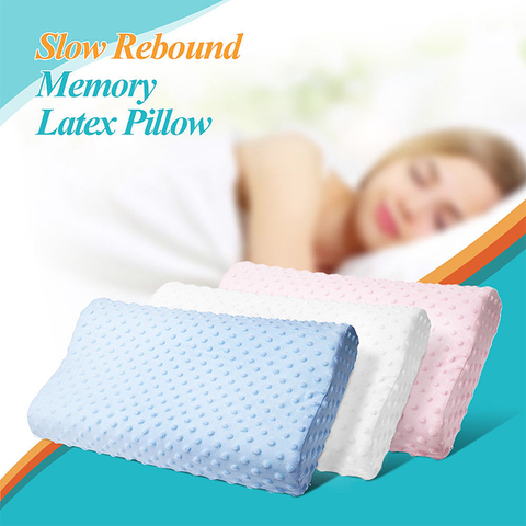 Thermal memory foam pillow 4 colors orthopedic pillow latex neck pillow fiber slow rebound soft pillow massager cervical health ► Photo 1/6