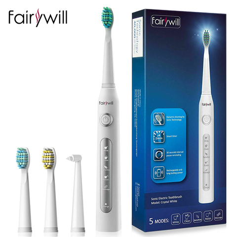 Price History Review On Fairywill Fw 507 Ultrasonic Automatic Electric Toothbrush Rechargeable With Timer 5 Modes Usb Fast Charging 3 Brush Heads Gift Aliexpress Seller Fairywill Official Store Alitools Io