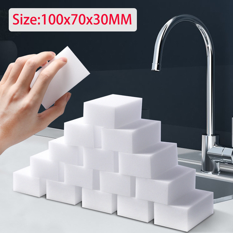 50pcs/lot Melamine Sponge White Magic Sponge Eraser Cleaner 10x7x3cm Cleaning Sponge for Kitchen Bathroom Office Cleaning Tools ► Photo 1/6