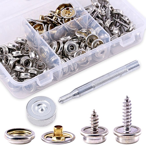 120-Pieces Stainless Steel Marine Grade Canvas and Upholstery Boat Cover Snap Button Fastener Kit ► Photo 1/6