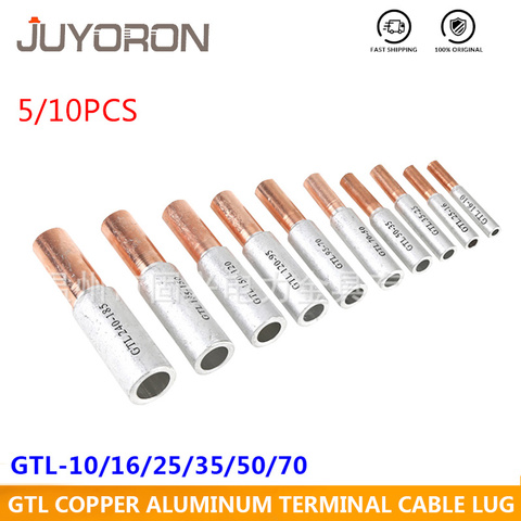 GTL-16 GTL-25 GTL-35 GTL-10 Compression Copper Aluminum CU-AL Tube Bimetallic Crimp Terminal Cable Wire Connector Splice Sleeve ► Photo 1/6