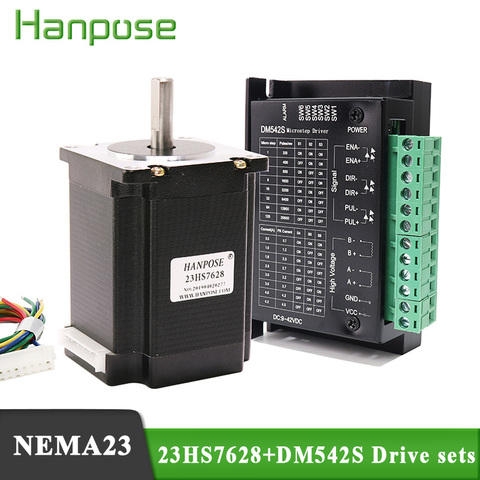 NEMA23 2.8A 189N.CM 57 stepper motor 23HS7628 with DM542S driver controller motor drive board module board and 3D printer ► Photo 1/6