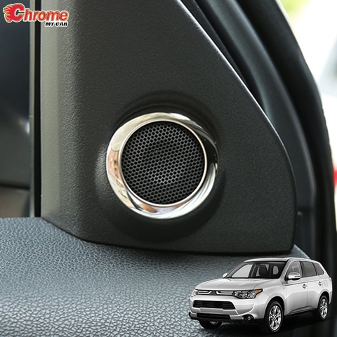 For Mitsubishi Outlander 2014 2015 2016 2017 2022 Chrome Interior A Pillar Stereo Speaker Cover Trim Decoration Car Styling ► Photo 1/6