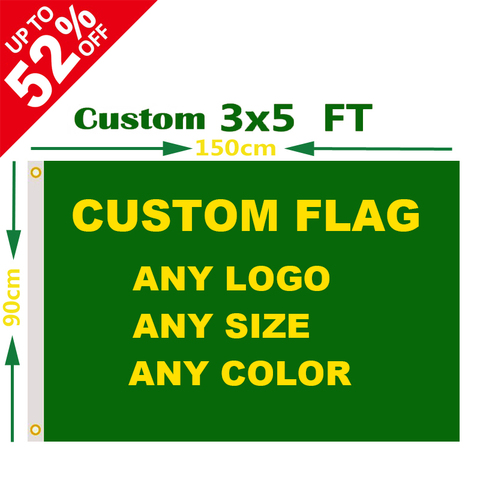 Custom Flag 3x5 FT Flying Banner Printing Any Size 100D Polyester Advertising Sports Decoration Copper Grommets, Free Shipping ► Photo 1/6
