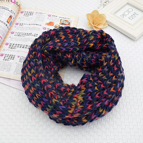 2022 New Fashion Winter Knitted Snood Scarf Women Warm Infinity Chunky Colorful Soft Circle Ring Scarf Loop Foulard Femme Top ► Photo 1/6