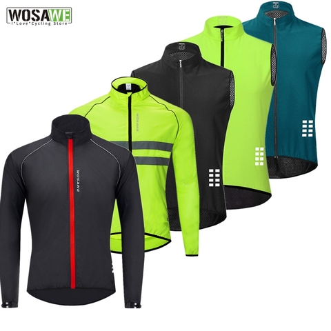 WOSAWE Reflective Men Cycling Jacket Windproof Waterproof Mountain Bike MTB Wind Coat Running Riding Bicycle Windbreaker ► Photo 1/6