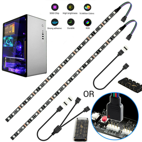 Motherboard mutile color 5050 RGB LED Strip For PC Case, for ASUS Aura SYNC,RGB Fusion 2.0, 4 Pin Header 10 Way Hub Splitter 12V ► Photo 1/6