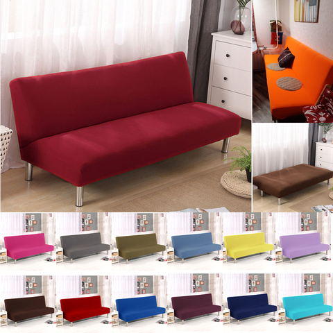 solid color folding sofa bed cover sofa covers spandex stretch elastic material double seat cover slipcovers for living room ► Photo 1/6