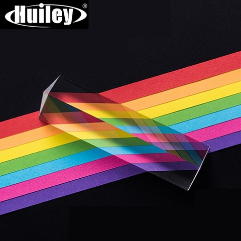 25x25x80mm Triangular Prism BK7 Optical Prisms Glass Physics Teaching Refracted Light Spectrum Rainbow Children Students Present ► Photo 1/6