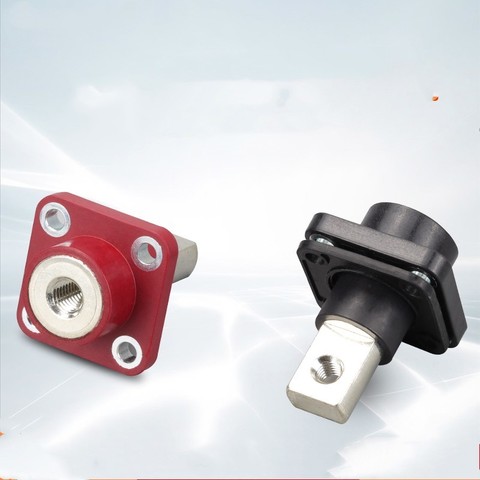 2 PCS Red and Black  200A All-copper Lithium Battery Post Through The Wall High-current Copper Terminal Battery Connector ► Photo 1/3