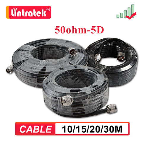 Lintratek 10-30m meter 5D Coaxial Cable 50ohm N Male to N Male For 2G 3G 4G Cell Mobile Phone Signal Booster Repeater Amplifier ► Photo 1/6