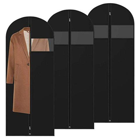 Garment Bag Covers Hanging Suit Bag Covers Full Zipper Washable Suit Cover with Clear Window Clothes Travel Bags for Dresses ect ► Photo 1/6