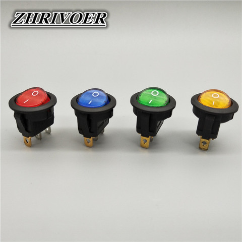 20mm KCD1 Led Switch 20A 12V Light Power Switch Car Button Lights ON/OFF 3pin Round Rocker Switch ► Photo 1/6