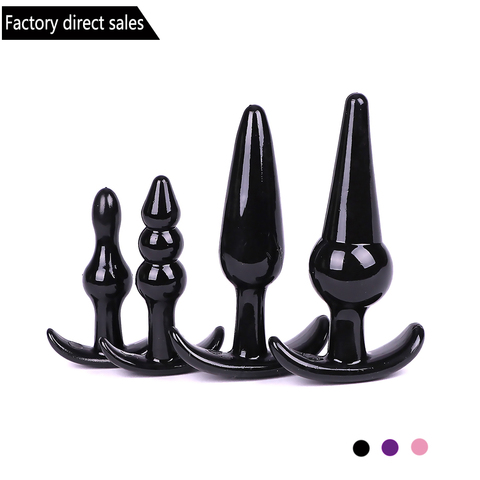 Medical Silicone 4Pcs Set Anales Plug Trainer Kit Butt Plugs & Beads Massage Toys Trainer Prostate Massage Anus dilator ► Photo 1/6