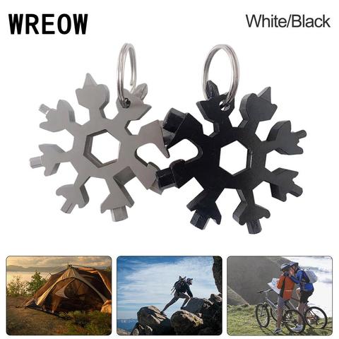 Snowflakes Multi-tool Card Snowboard Screwdriver spanner hex Wrench Bottle Opener 8Head Hand Tool Outdoor Hike Keyring Key Ring ► Photo 1/1