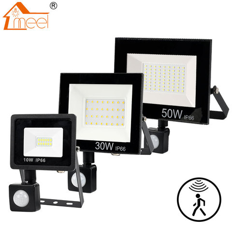 PIR Motion Sensor LED Flood Light 10W 30W 50W Outdoor Floodlight 220V 240V Waterproof Led Spotlight for Garden Wall Street Light ► Photo 1/6