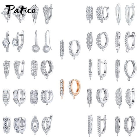 Wholesale 925 Sterling Silver Hook Earring DIY Accessories Crystal AAA Cubic Zirconia Handmade Earrings Jewelry Making Findings ► Photo 1/6