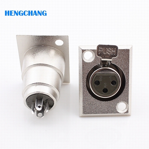 metal 3 Pin XLR Female Jack Socket Panel Mount Connector XLR Converter Adapter ► Photo 1/4