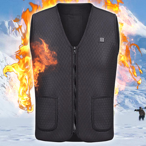 Men Women Outdoor USB Infrared Heating Vest Jacket Winter Flexible Electric Thermal Clothing Waistcoat For Sports Hiking Fishing ► Photo 1/6