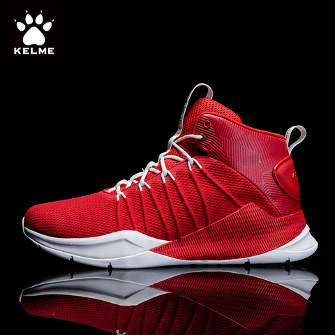 KELME Brand Men's Basketball Shoes Sneakers Men High Top Red Professional Cushioning  Sport Shoes Male Fashion Sneaker 6991569 ► Photo 1/6