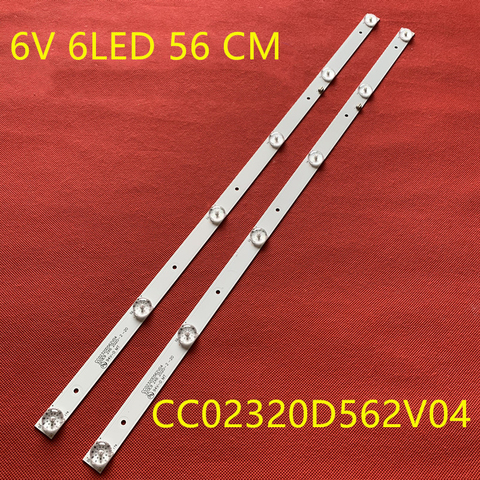 2Pieces/lot for New led backlight CC02320D562V04 for 32inch strip LE-8822A SJ.HL.D3200601-2835BS-F 6v 6lamp 56CM ► Photo 1/4