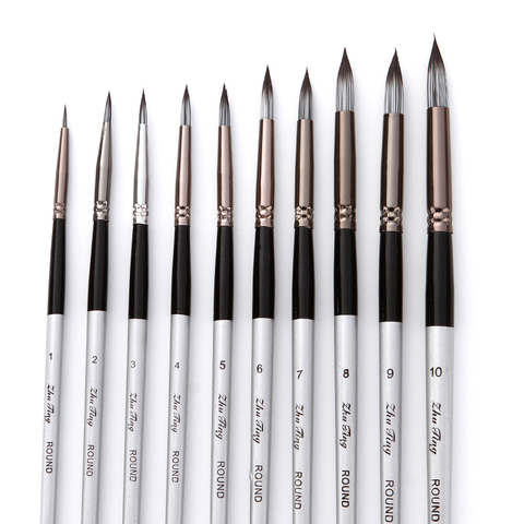 10pcs/set Paint Brushes Set Nylon Hair Painting Brush Watercolor Gouache Paint Pen Professional Art Supplies ► Photo 1/6