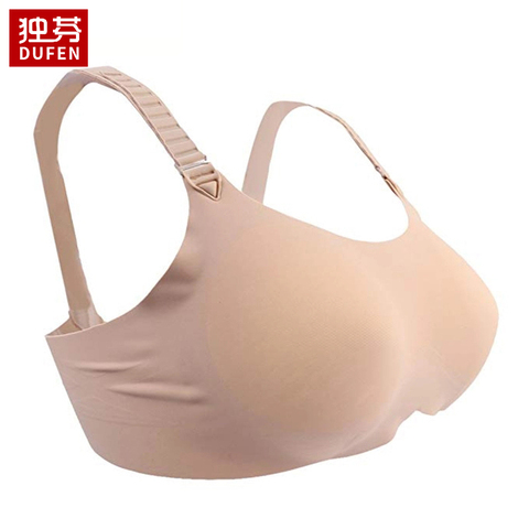 B5 Hot Selling Silicone False Breast Form Push Up Bra for Crossdresser Seamless 1 Piece Style for Fake Boobs ► Photo 1/5