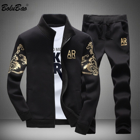 BOLUBAO Brand Men Casual Sets Autumn New Men's Jacket + Pants Tracksuit Fashion Print Sportswear Zipper Suit Male ► Photo 1/6