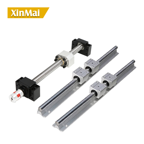 Xinmai best price ball screw SFU1605 & 2Pcs linear guide SBR16 L any length +4 pcs SBR16UU & BK12 and BK12 & coupler 8 *10 4.6 ► Photo 1/4