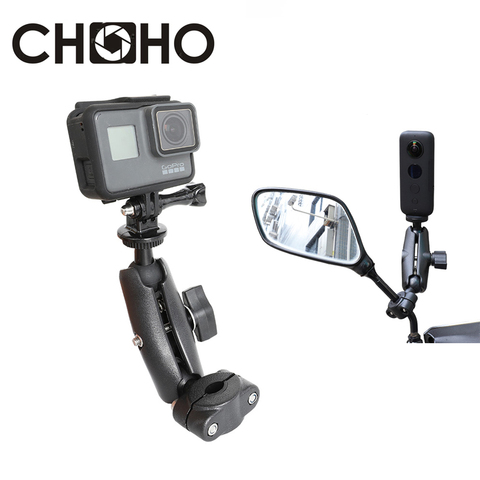 For Gopro Accessories Motorcycle bracket Mount rearview mirror Supporter Bike Handlebar Ride for Gopro Hero SJCAM Xiaomi Yi DJI ► Photo 1/6