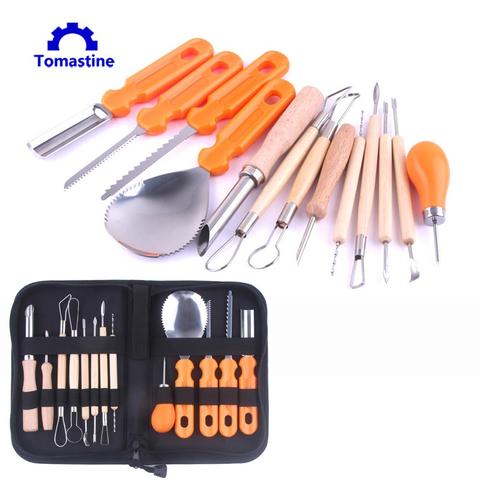 4/5/10/13pcs Halloween Pumpkin Carving Kit Holiday Kitchen Stainless Steel Durable DIY Carving Tools for Fruit Vegetable Pumpkin ► Photo 1/6